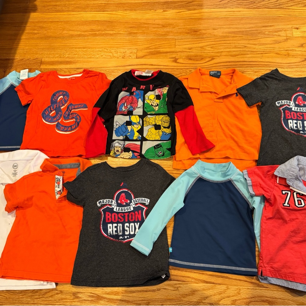 14pc BUNDLE SET Boys Top Clothes 2T-4T Short Sleeves Shirt Toddler Pants
